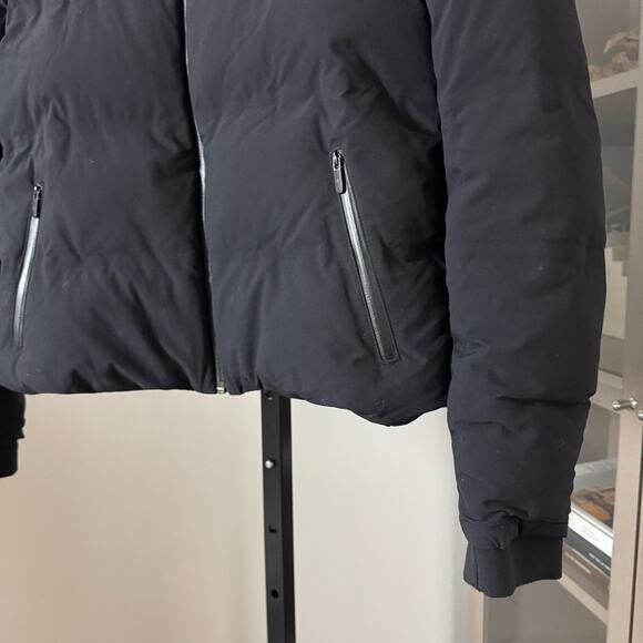 Lululemon Slush Hour Womens Black Zip Bomber Jacket Grey Goose Down Waterproof 4 - Picture 4 of 7